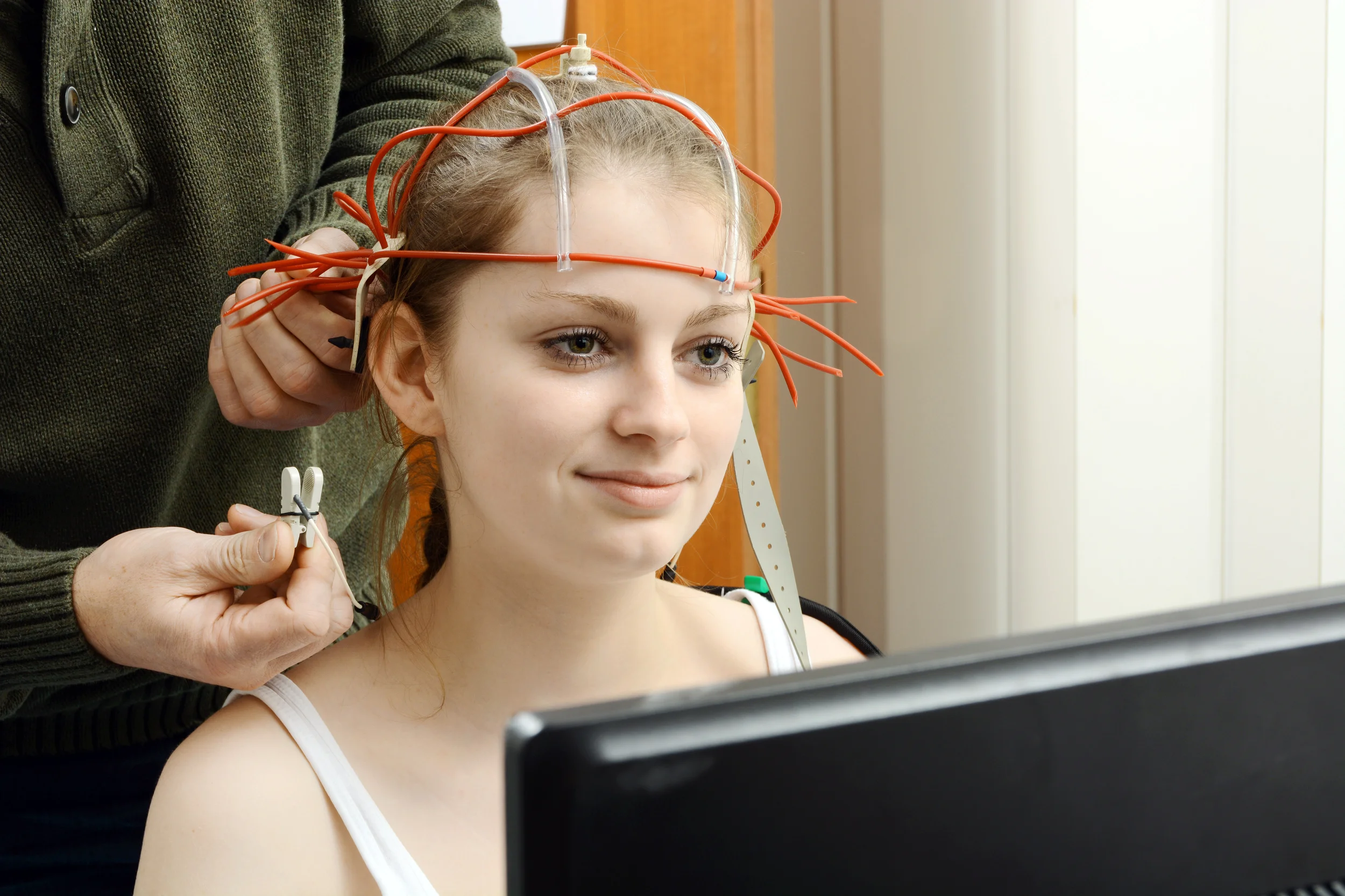 Neurofeedback starts with EEG signals detected at the scalp