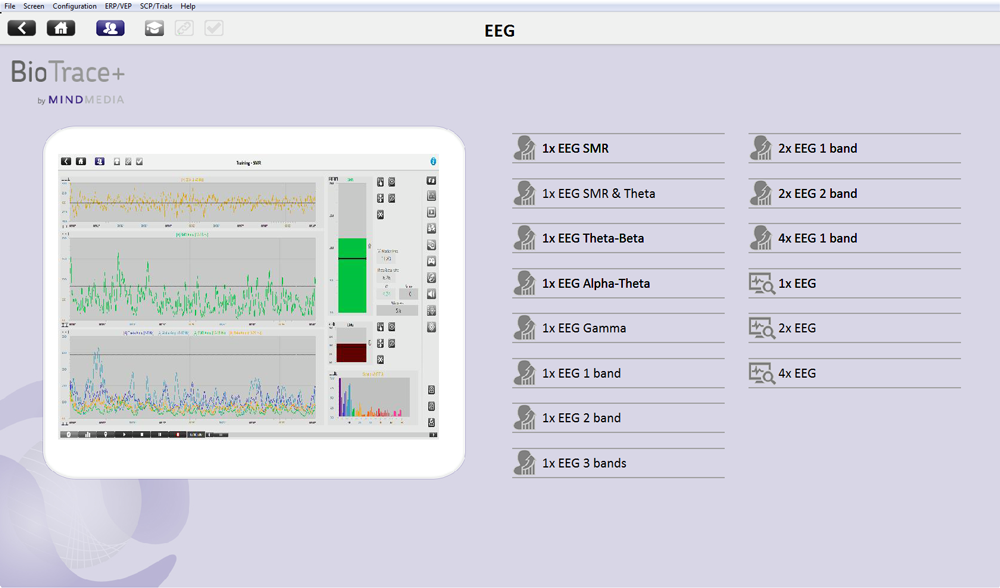 Modern Biofeedback systems such as the NeXus provide a great start for neurofeedback applcations