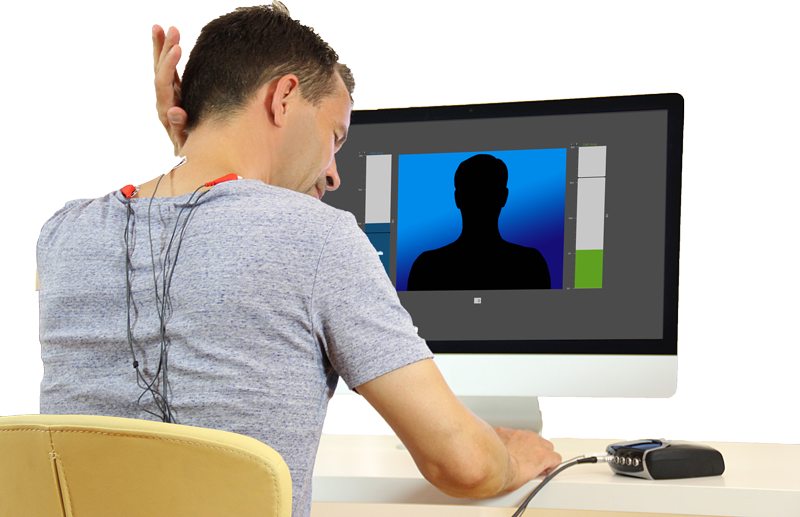 Trapezius muscles may be monitored as part of a stress profile exercise