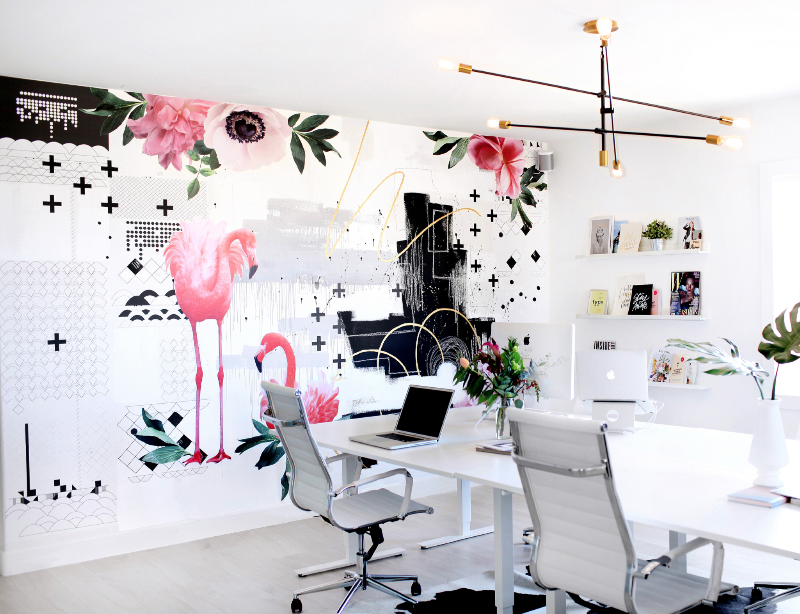  Digital bespoke wallcovering for an office space. Printed on wide width wallpaper. 