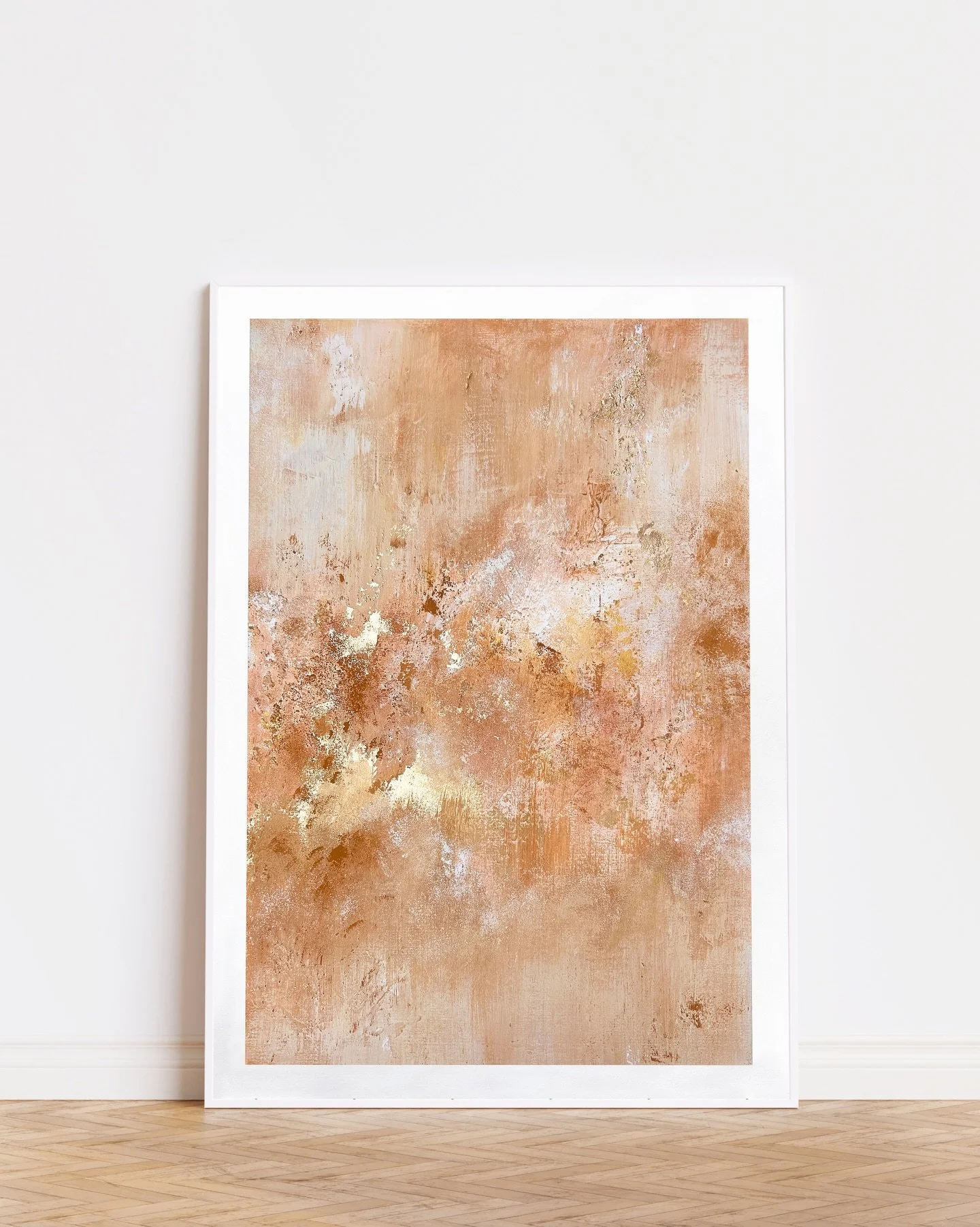 Two original 50 &times; 70 cm artworks inspired by shoreline textures, shells, stone, and naturally weathered surfaces. Rich in texture, with warm earthy tones and subtle gold flecks throughout. They can be styled as a pair or individually and add wa