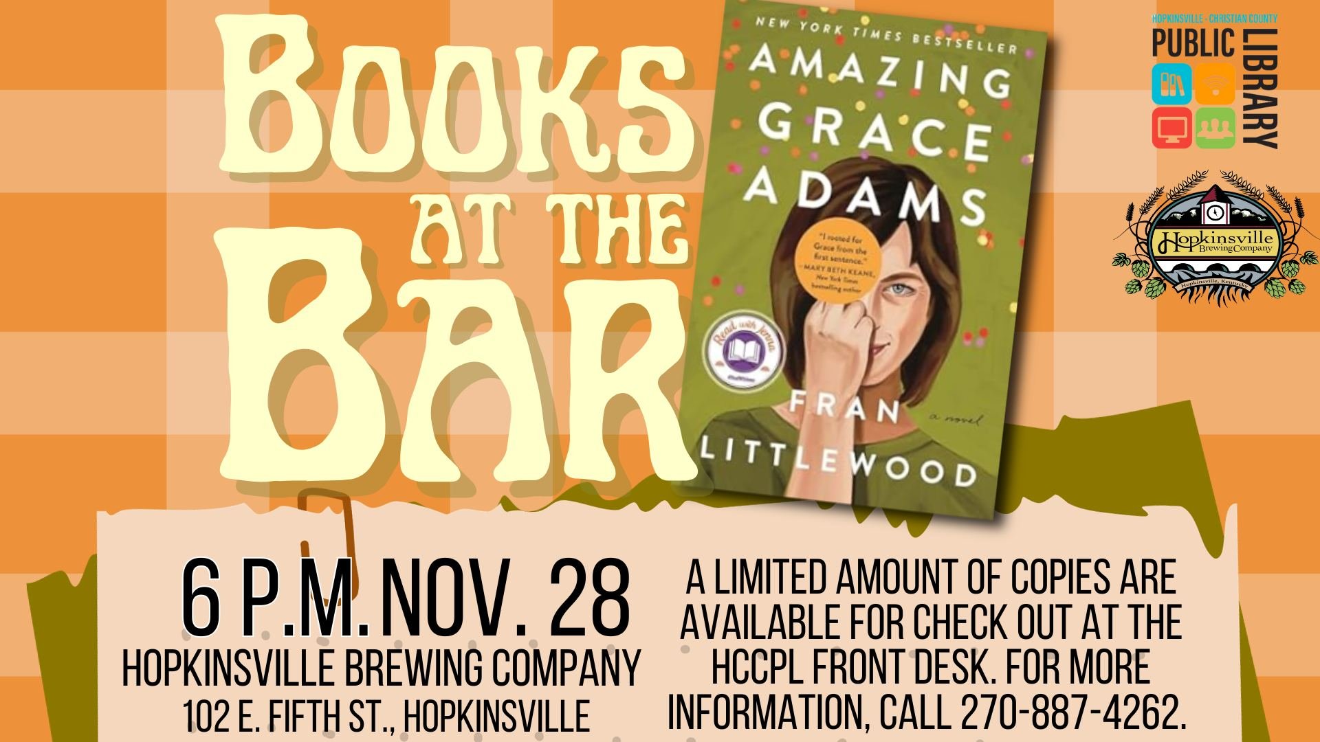 Books at the Bar - "Amazing Grace Adams'