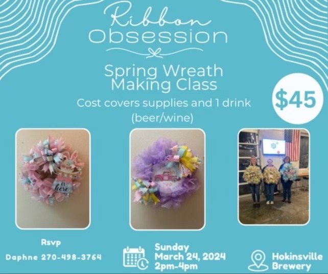 Spring Wreath Making Class with Ribbon Obsession