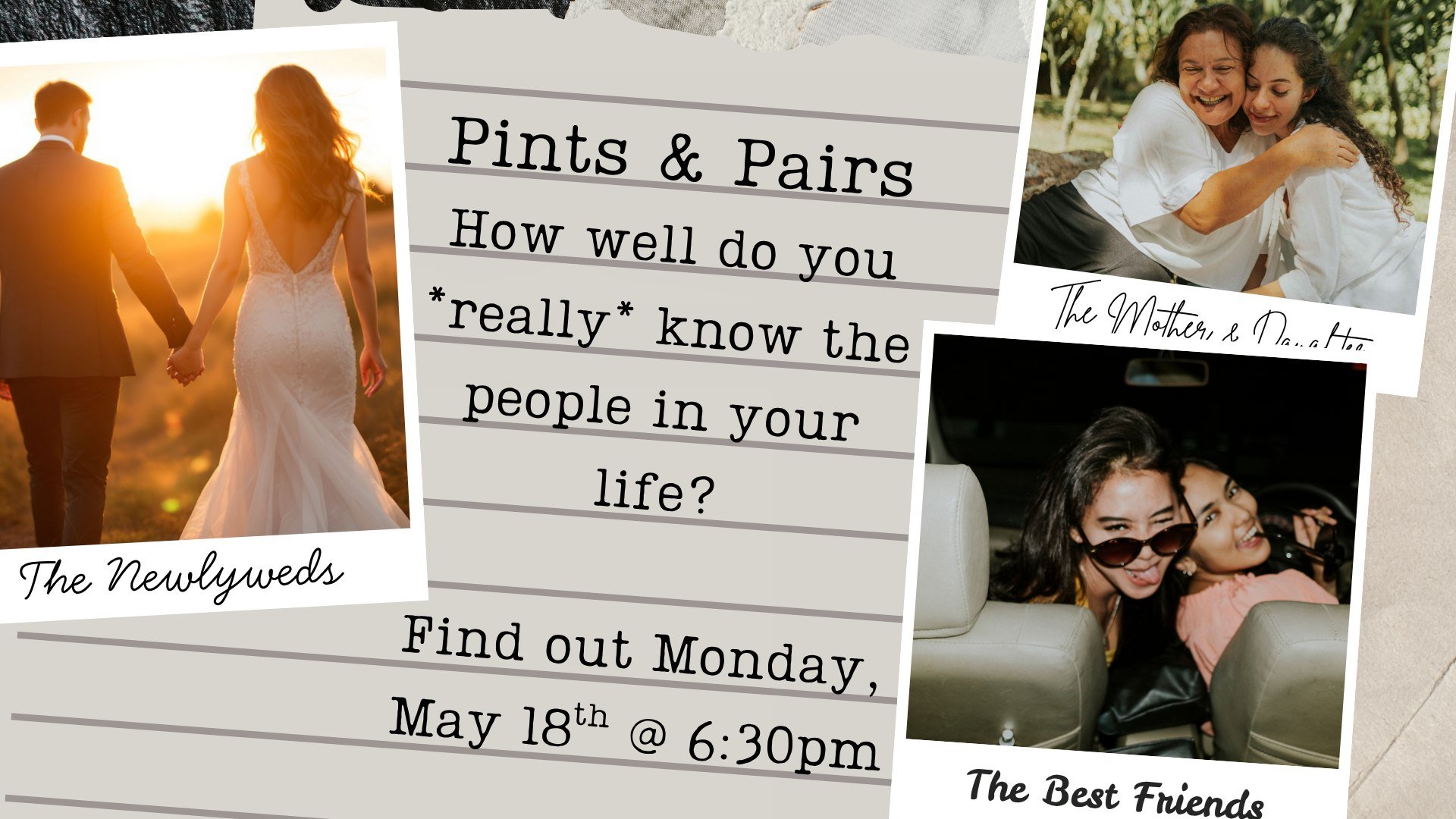 Pints & Pairs: a modern twist on the Newlywed Game
