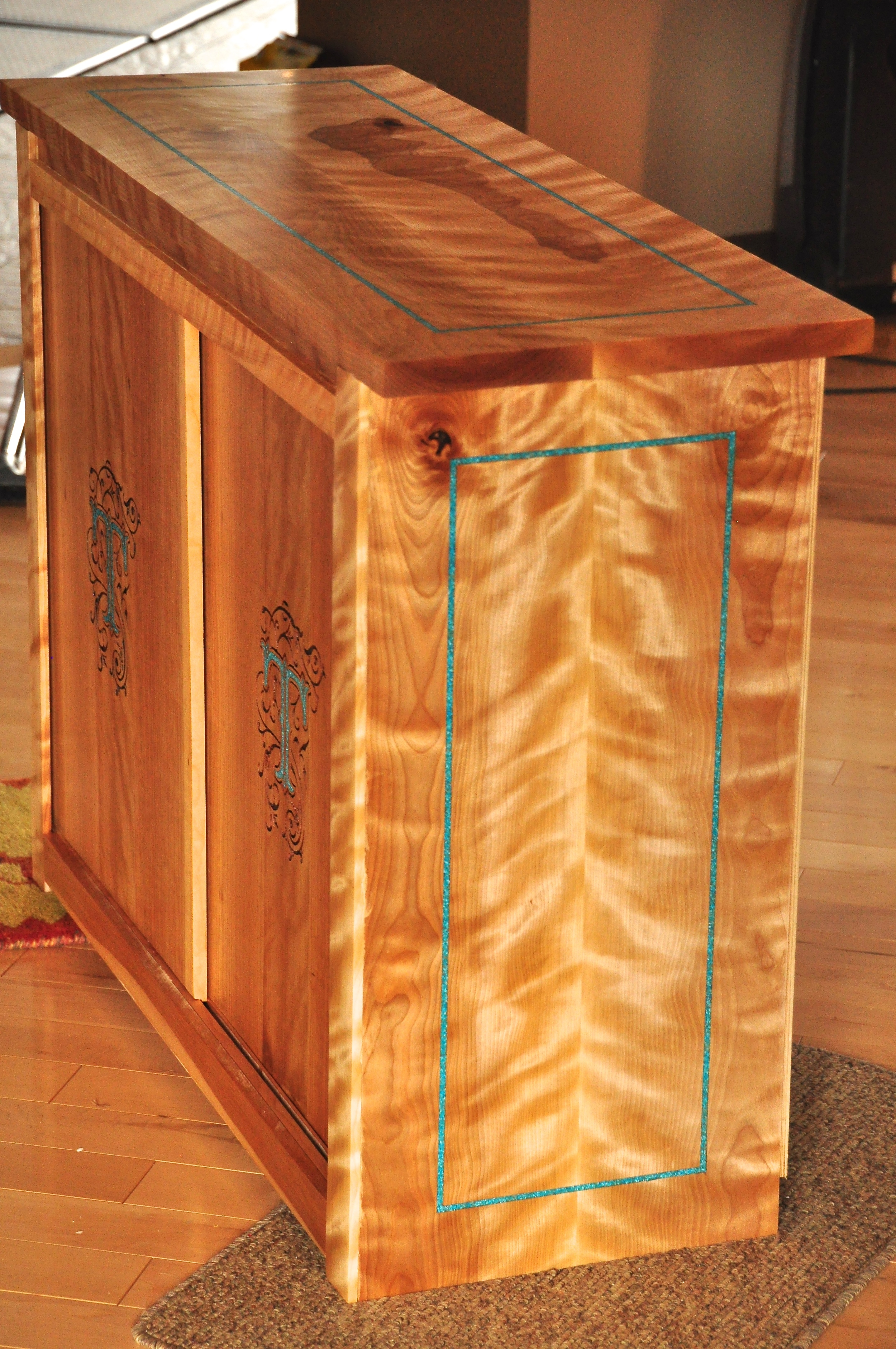 Flame Birch Liquor Cabinetcanadian Live Edge Canadian Live