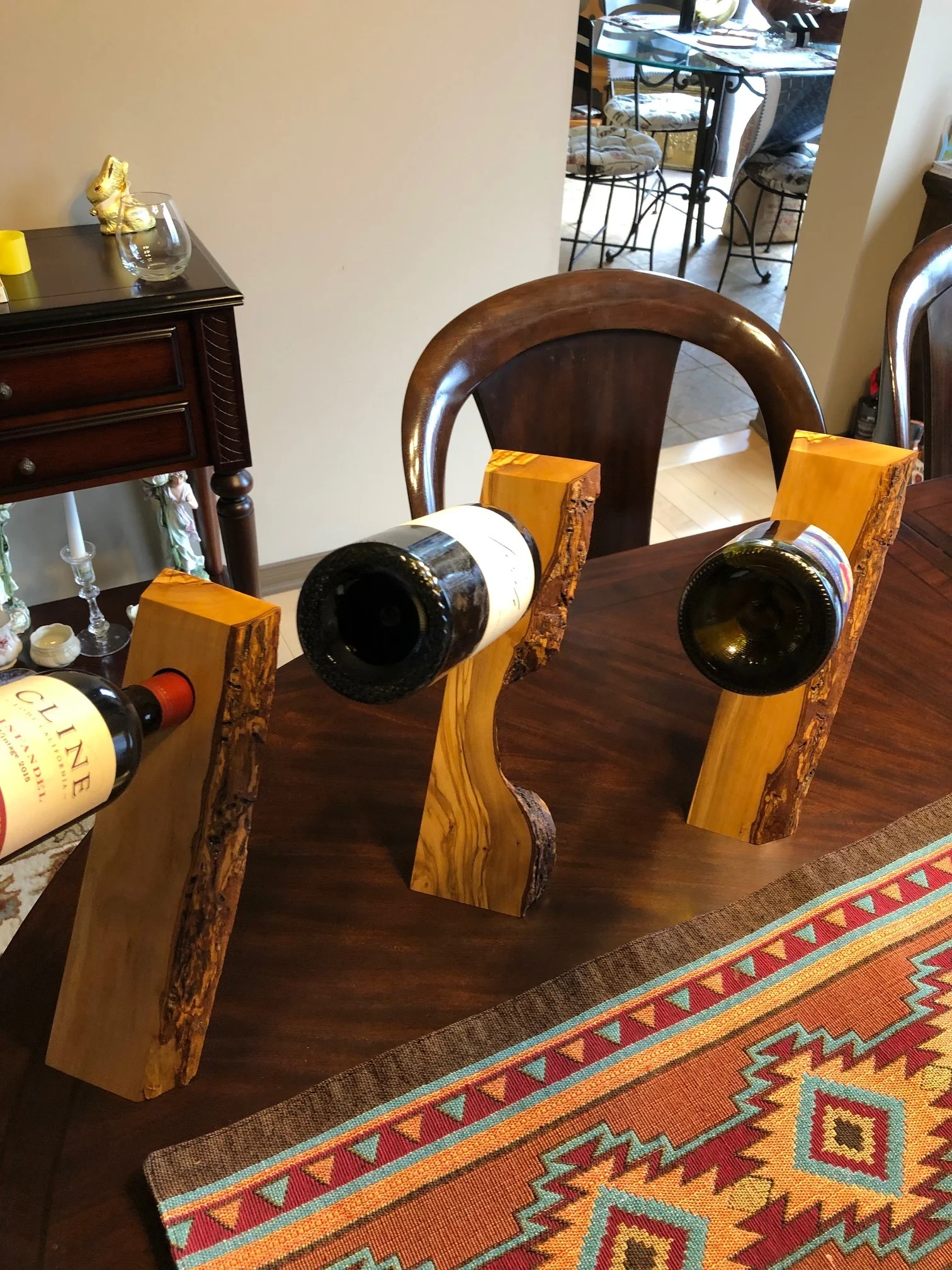Italian Olivewood Wine Holders $30.00 each
