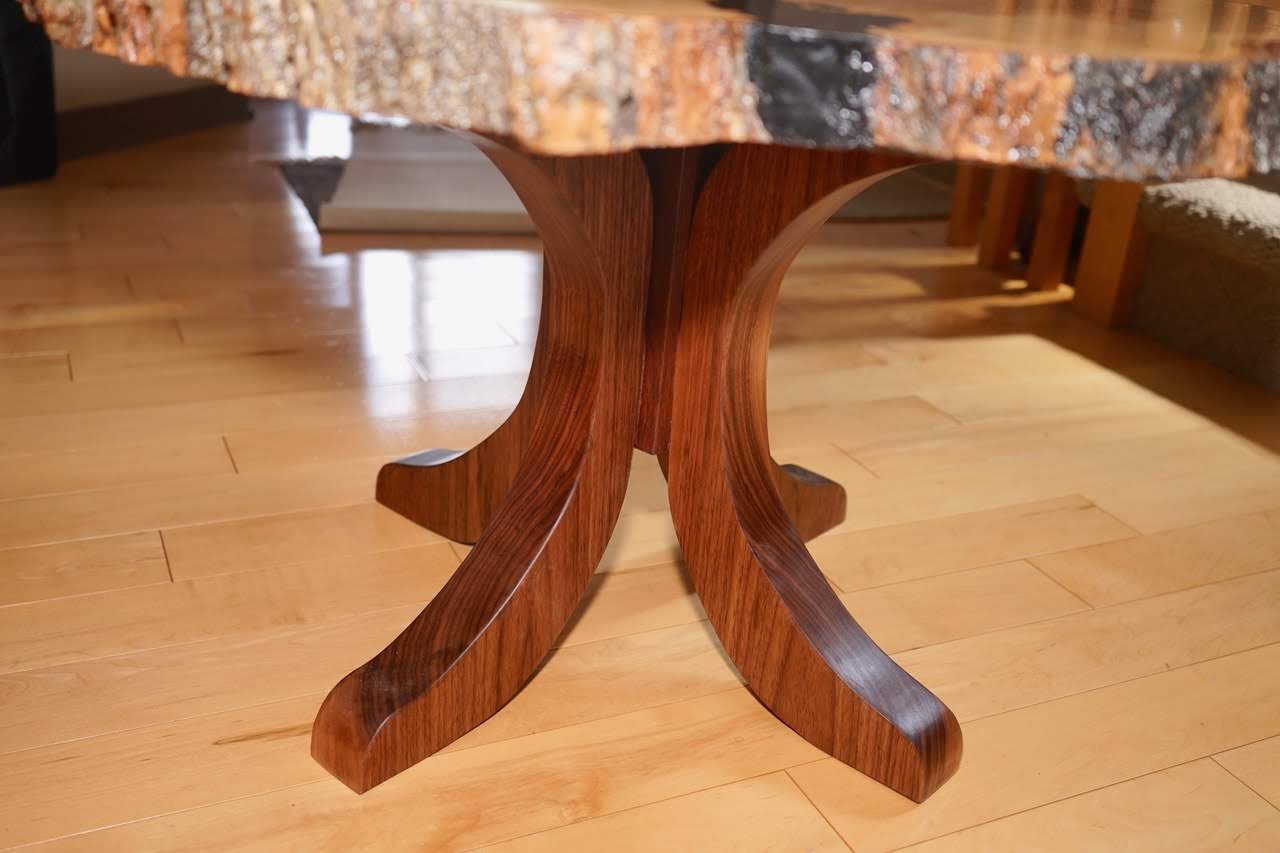 Walnut central legs on the Rockcliffe Tables
