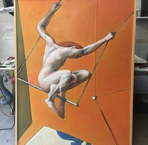 Huile sur toile contemporaine "L'Acrobate"