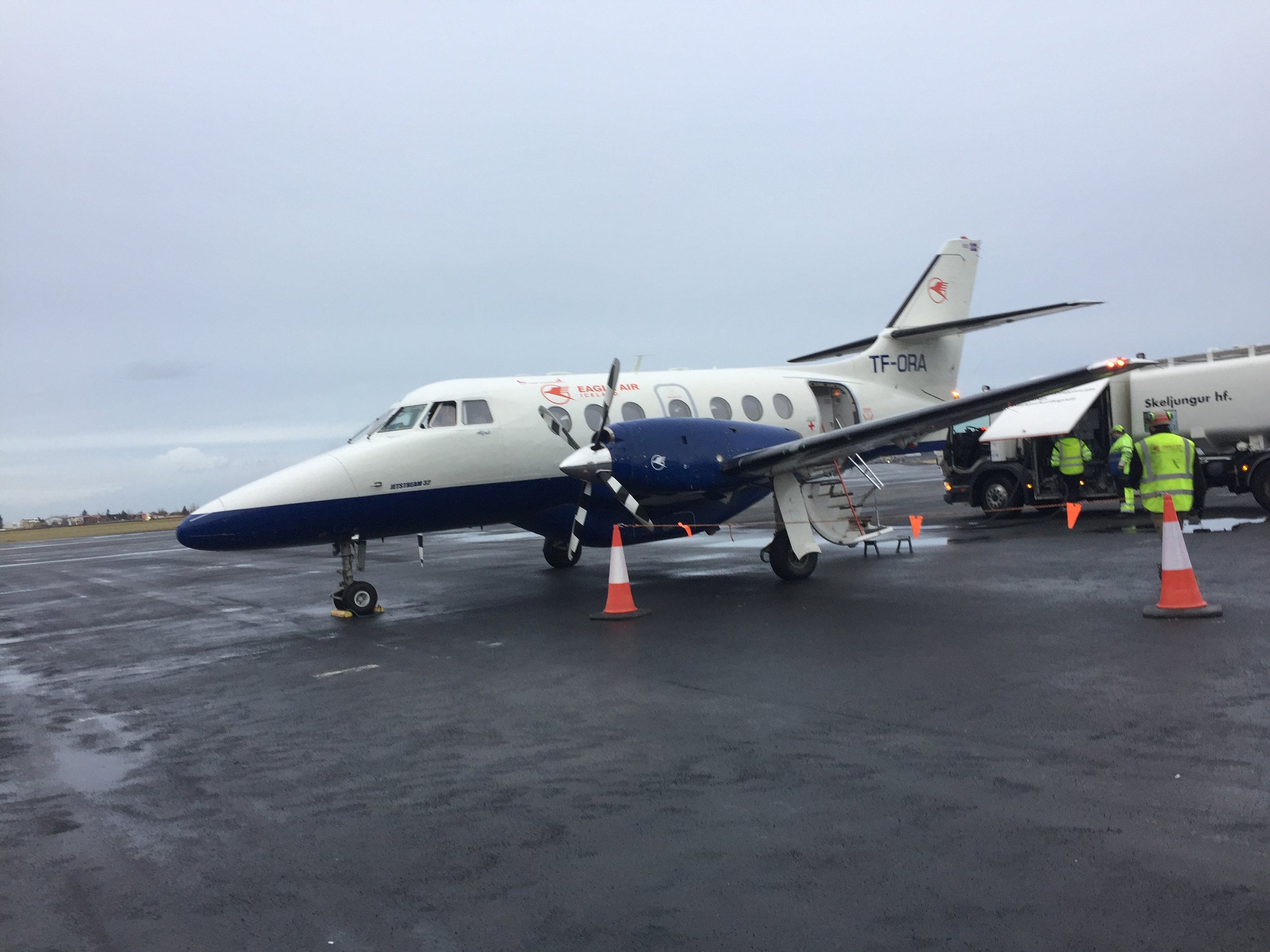 The puddle jumper to the island. Suffice it to say there was no TSA pre-check required to get on this plane. 