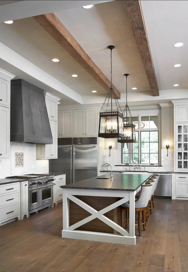 (Almost) white kitchen cabinets have been very popular for a couple of years now and are definitely here to stay. They feel bright and airy, are easy to match to many different countertops, tiles, and finishes, and fit well within just about any color palette you might have in your home. An off-white is a better choice as it feels softer than just plain white.