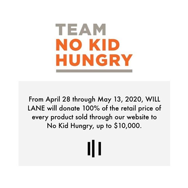 WILL LANE is raising funds to support Team No Kid Hungry. In response to COVID-19, No Kid Hungry @nokidhungry - a national campaign to end child hunger in America - is mobilizing support to ensure children who depend on school meals have access to me