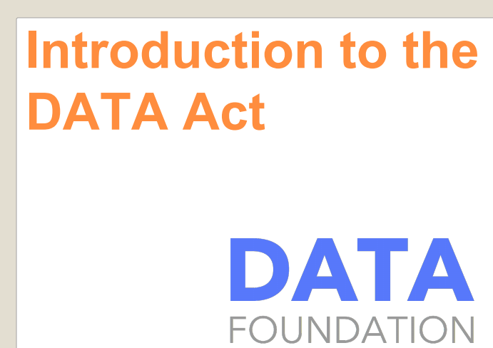Session I: Welcome and Introduction to the DATA Act