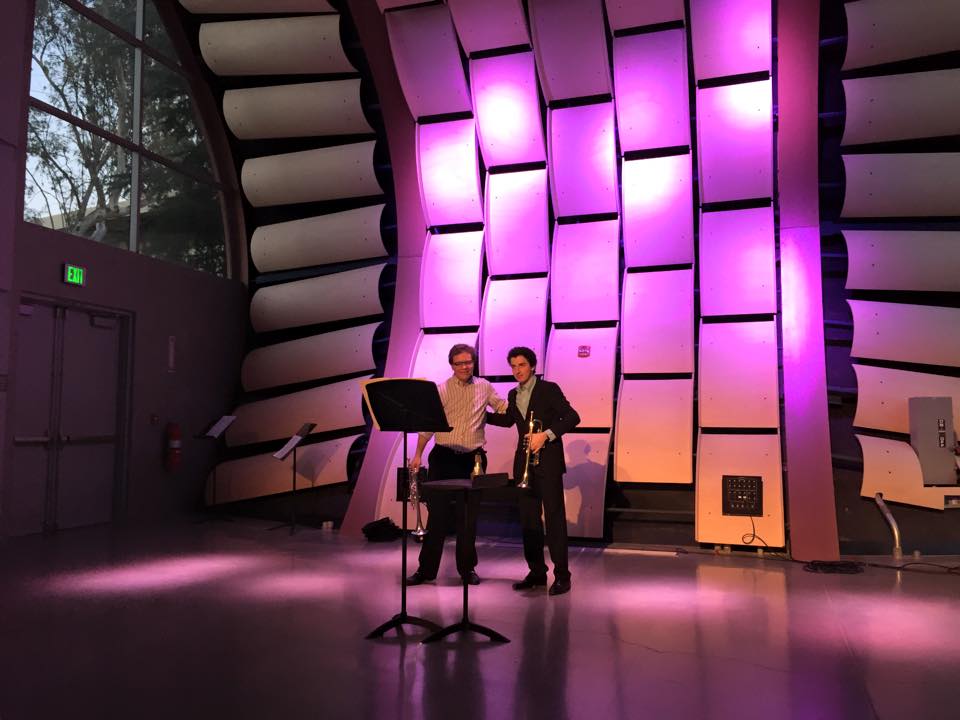 With dear colleague Lucas Lipari-Mayer after a performance of Kagel's Morceau de Concours 