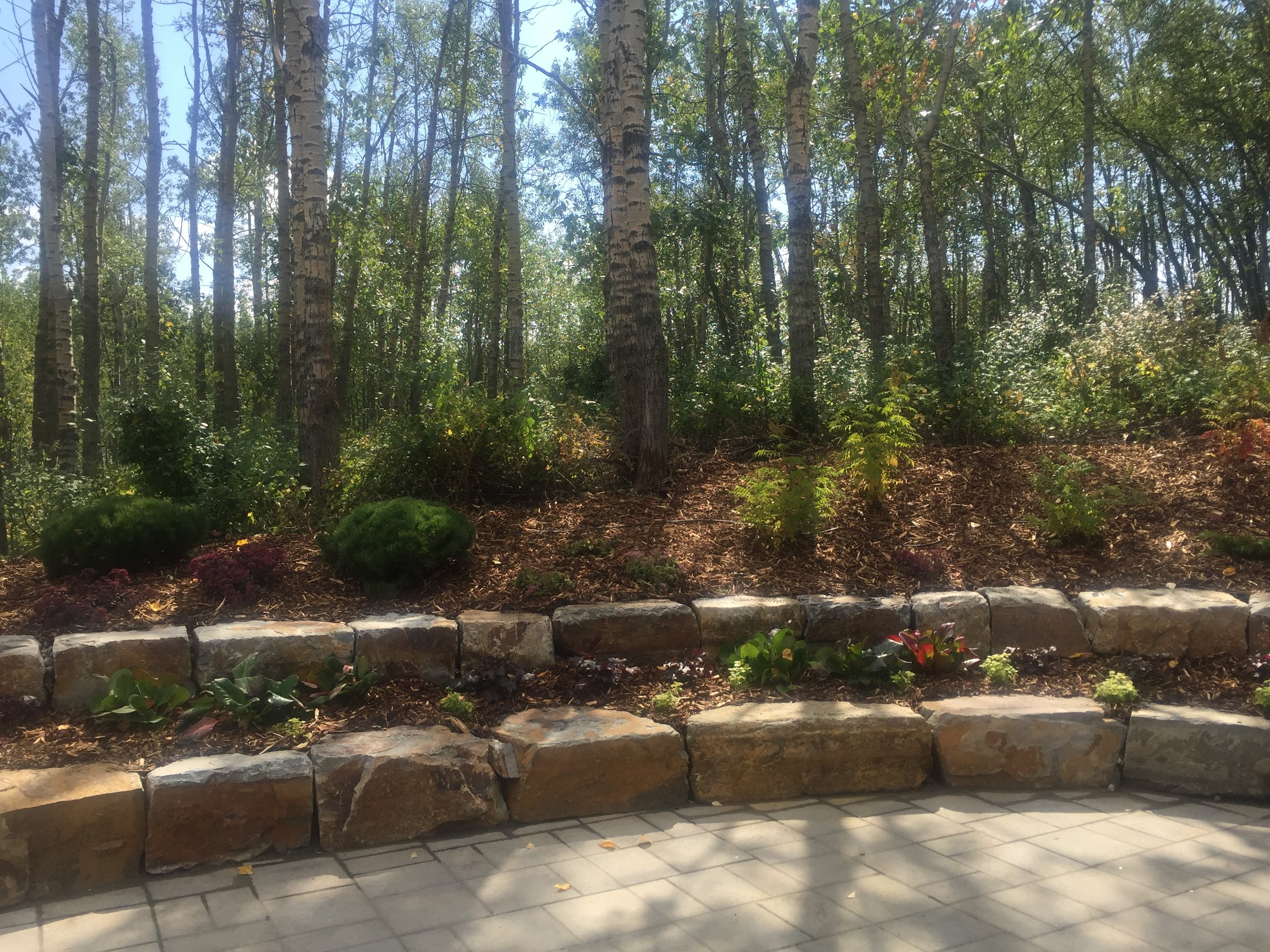 Natural stone retaining walls 
