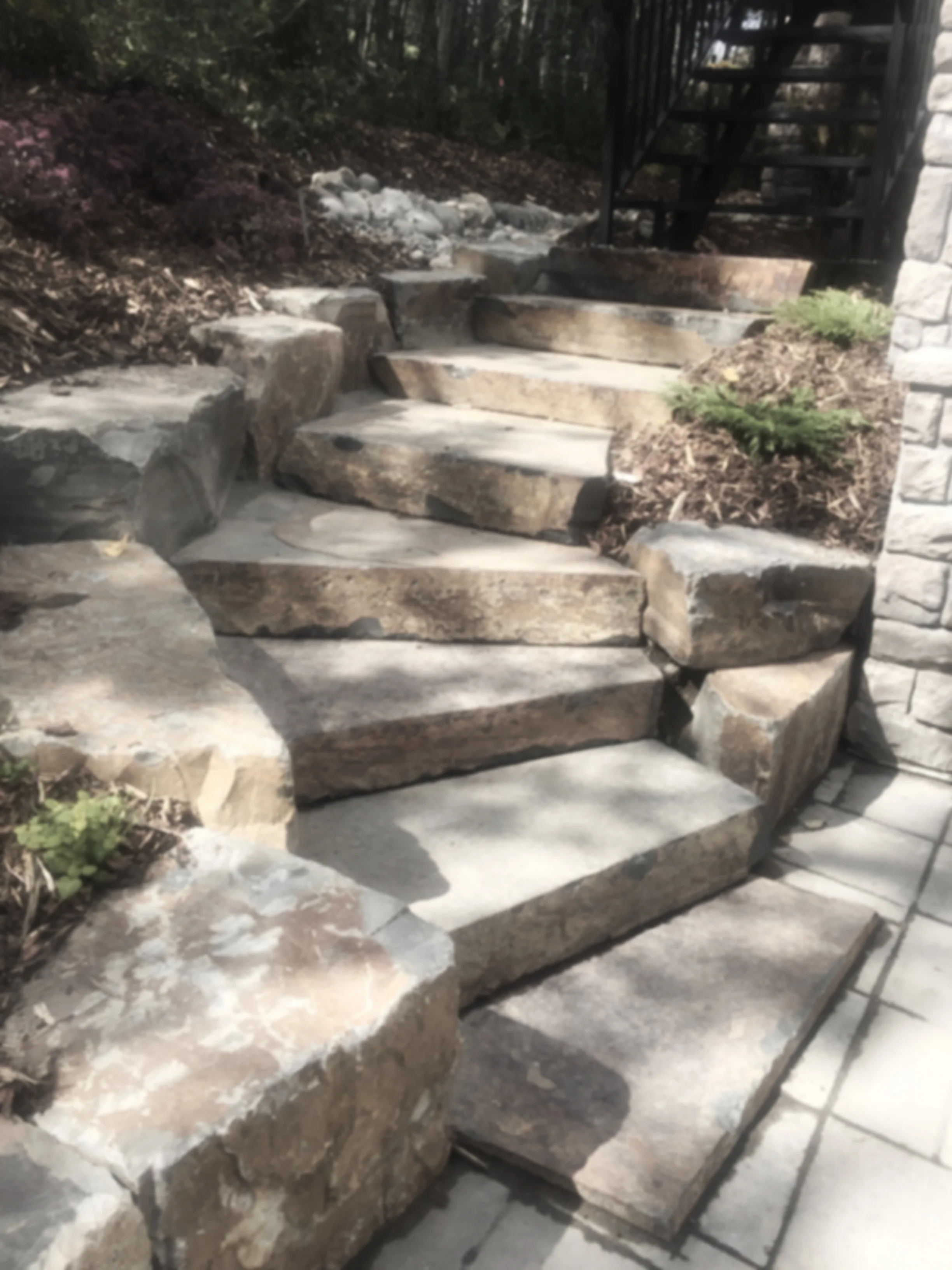 Natural stone steps 