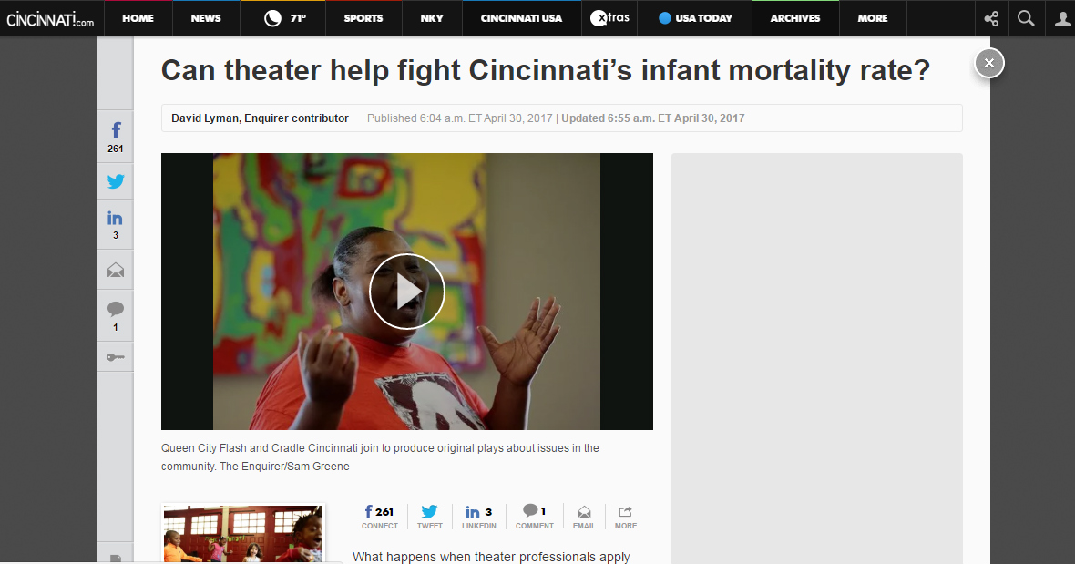 Read the Sunday Arts Feature in the Cincinnati Enquirer by David Lyman