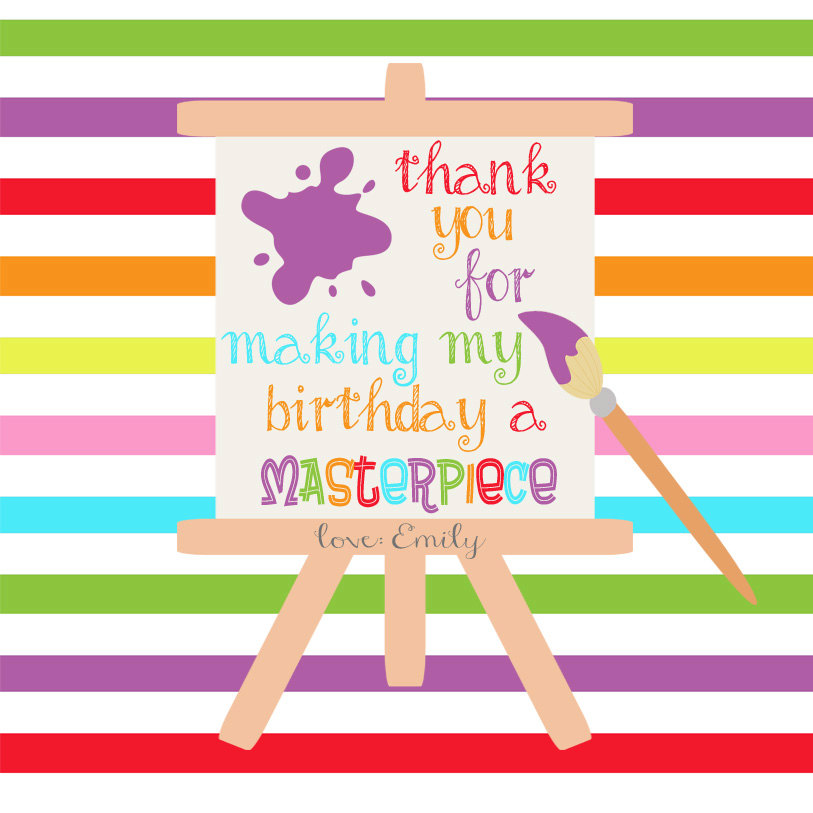 Editable Art Party Favor Tags Painting Party Thank You Tag Gift Tag Ar -  Design My Party Studio