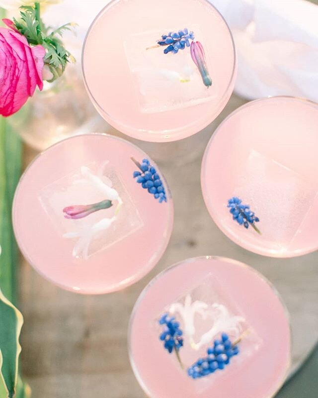 ☀️☀️☀️ 84&deg; today and closer to 90&deg; tomorrow - whew! Loving this sun and the cold drinks that come with it! .
.
.
.
.
#sunnydays #centraloregon #inbend #bendweddings #centraloregonweddings #edibleflorals #flowersincocktails #floralicecubes #we