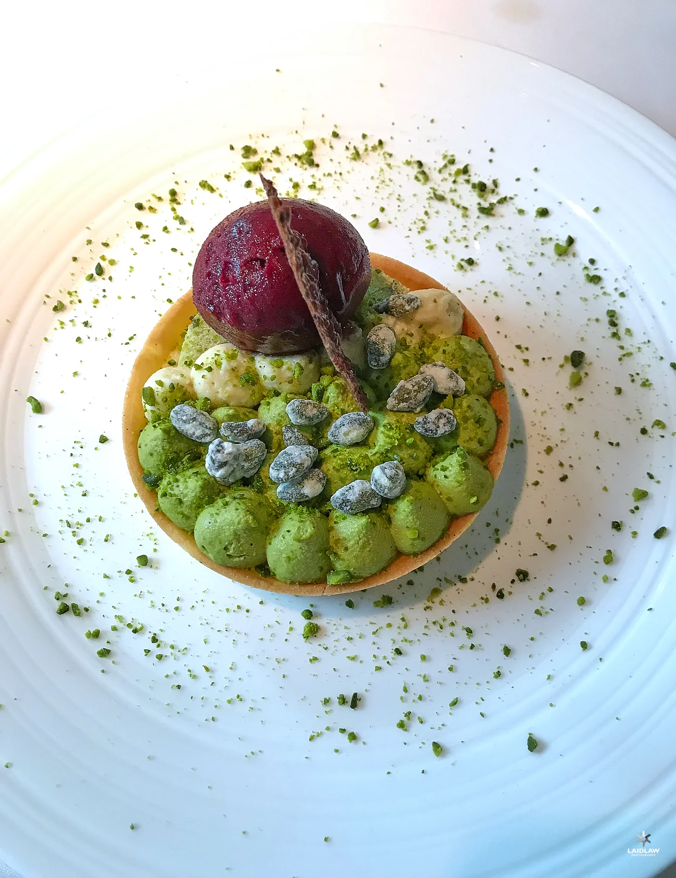 Torta del giorno... Pistachio cream, nuts and black cherry ice-cream 