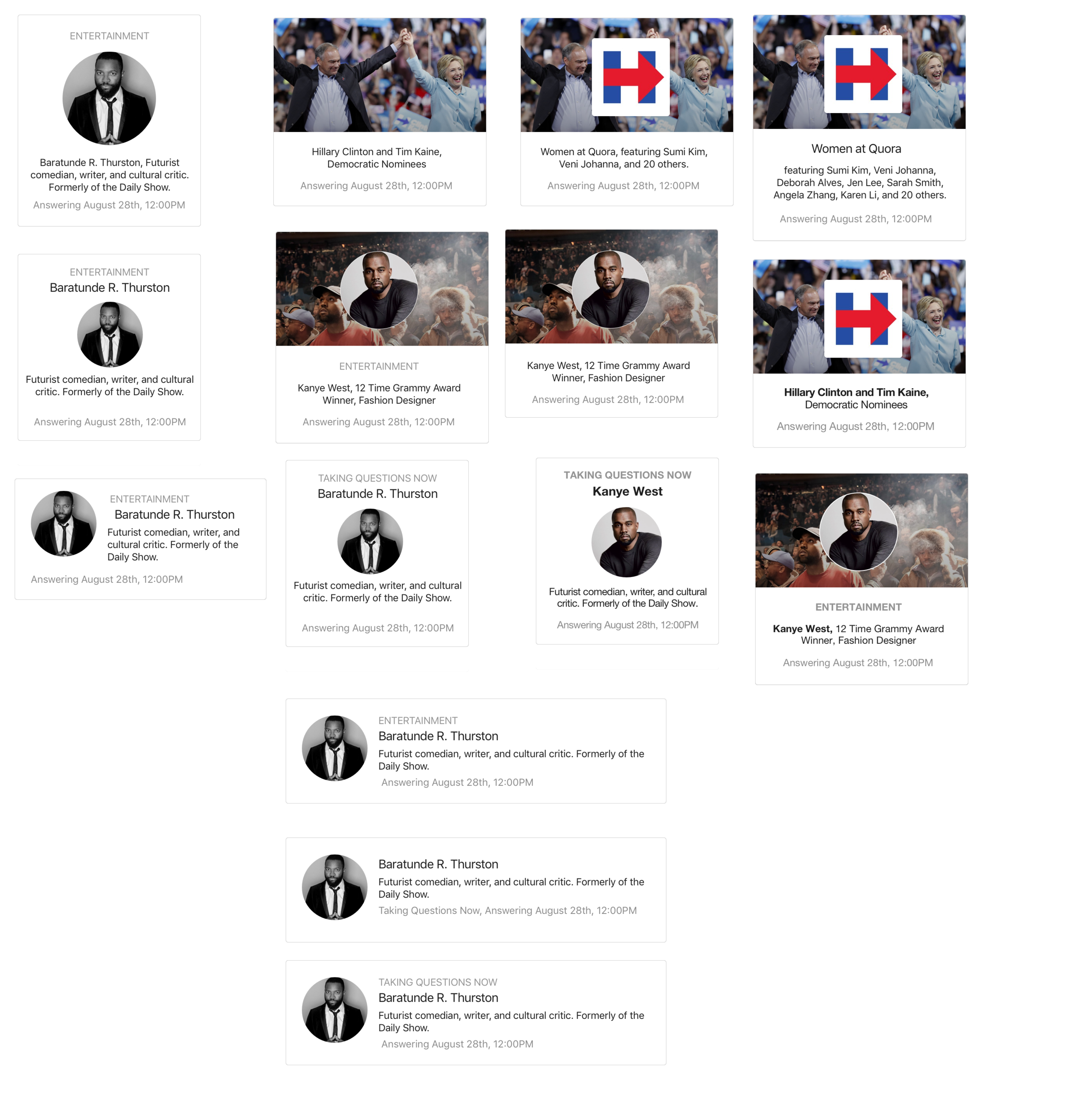 Some were inspired by the individual session page layouts