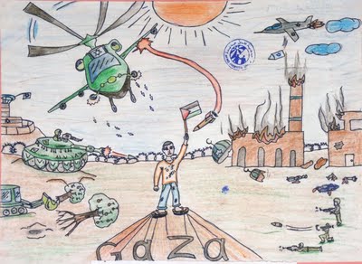 From an exhibit of art by Palestinian children in the Gaza Strip. Courtesy: The Middle East Children’s Alliance (MECA).