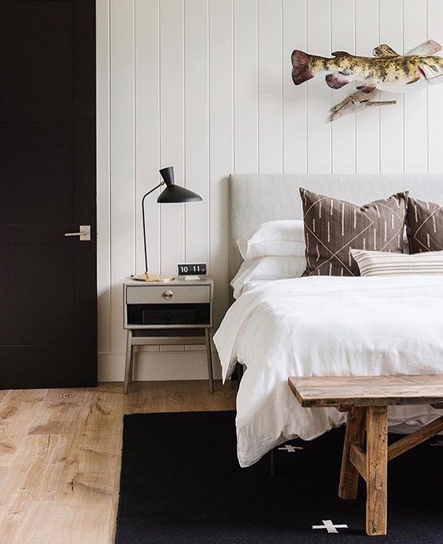 There&rsquo;s something about a good, soft rustic floor. Love this bedroom designed by @studiomcgee | Get this hardwood look for just $2.99 sq ft. Give us a call today to get a FREE measurement &mdash;&mdash;&gt; 📞 801-563-8226