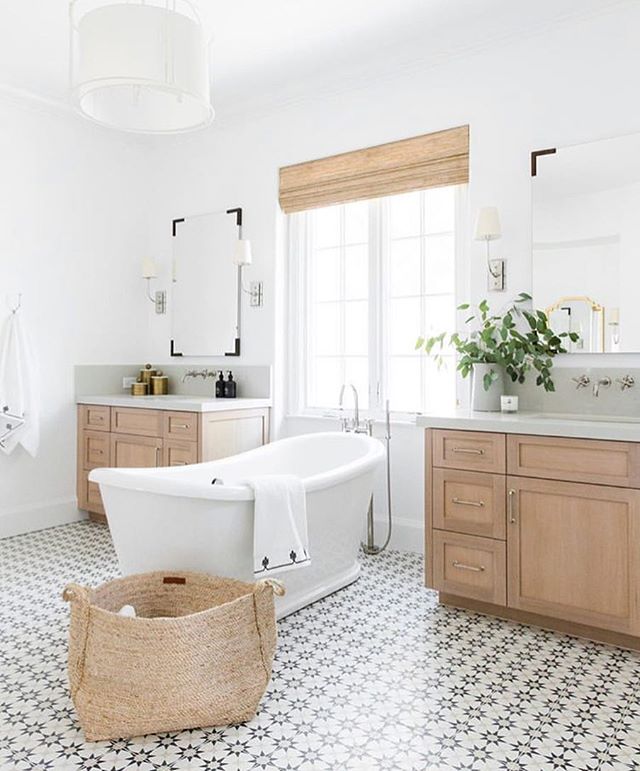 Seeing patterned tile floor everywhere and we don&rsquo;t see it going anywhere soon. This lovely space created by @studiomcgee.