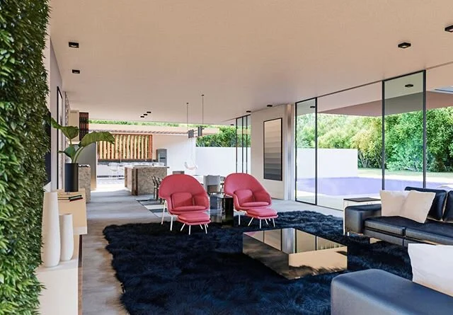 Sala ampla e integrada com a &aacute;rea externa, tem o prop&oacute;sito de fazer com que todos interajam em um ambiente descolado e descontra&iacute;do. 
Confiram esse e outros projetos completos em nosso site.

Projeto: CP221-Ubatuba .
.
.
.
.
.
.
