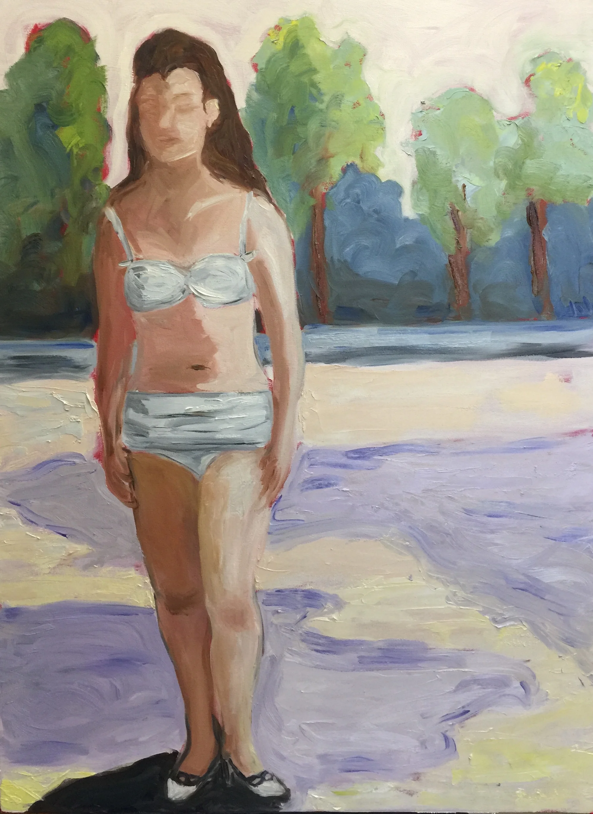 Woman in Bikini and Kitten Heels