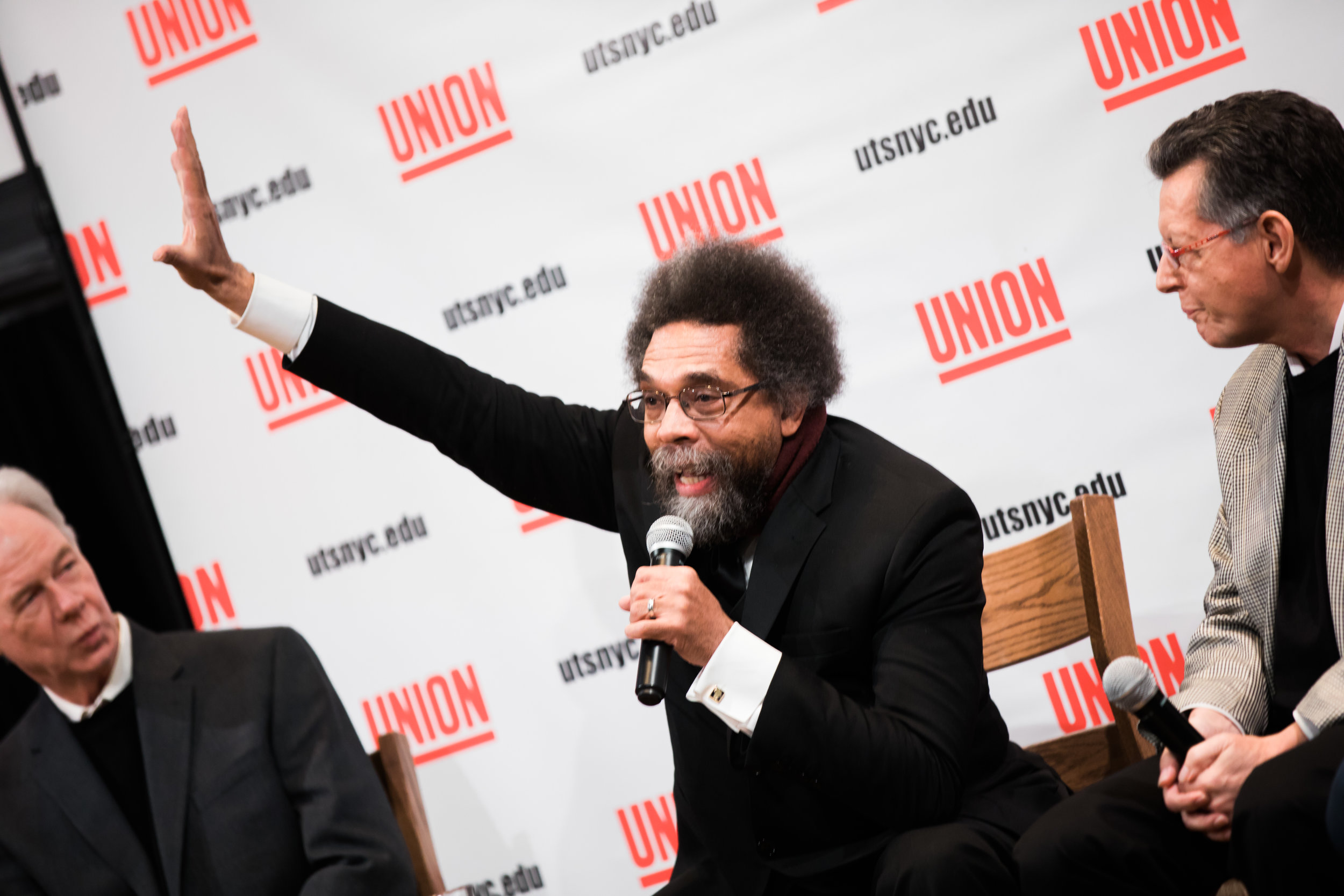  Cornell West speaks at an event at Union Theological Seminary in New York, NY. Photo by Daniel Lee. 