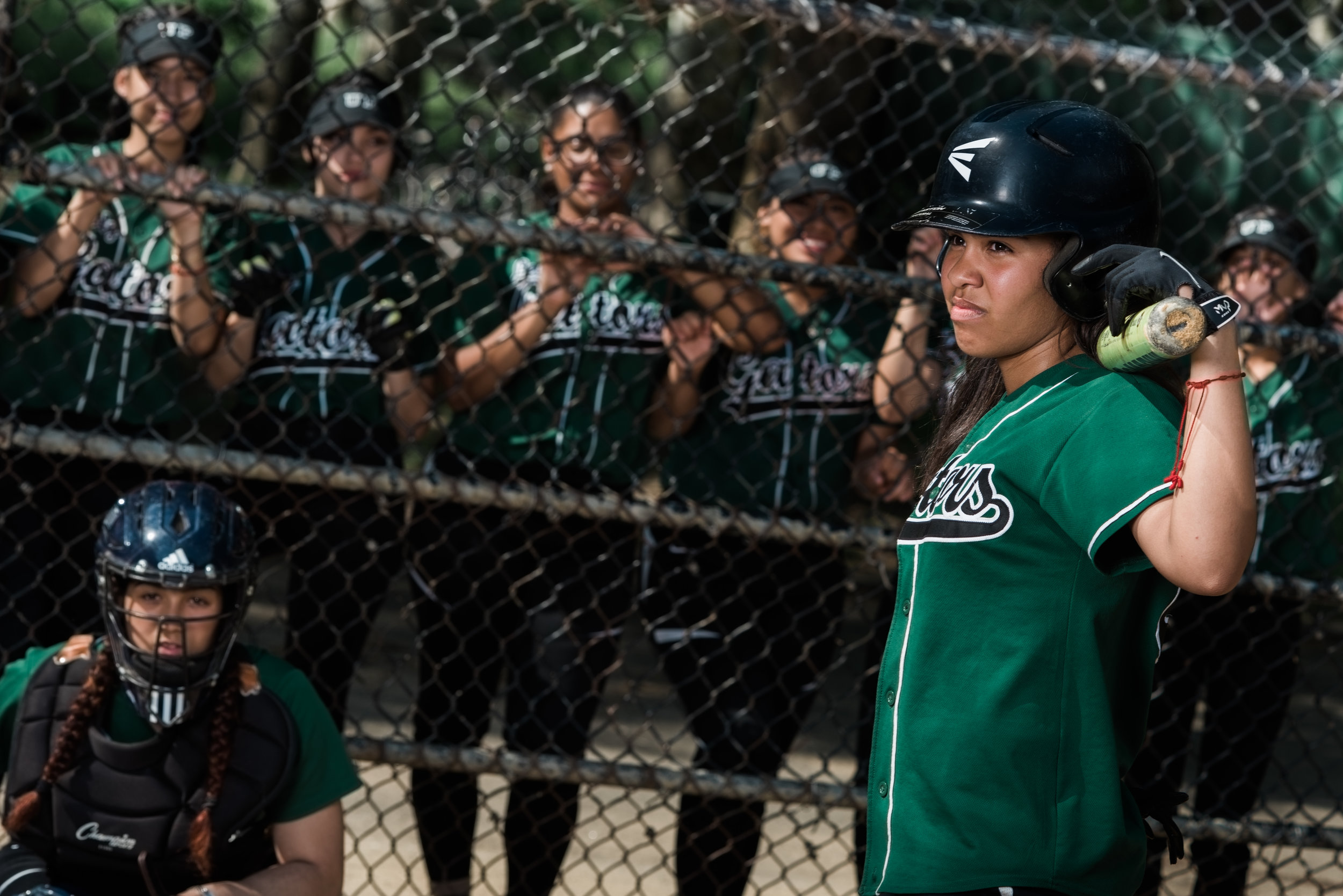  Showcasing the winning Girls' Softball team at UPCHS for University Prep Charter High School's rebranding and recruitment campaign. Photo by Daniel Lee. 