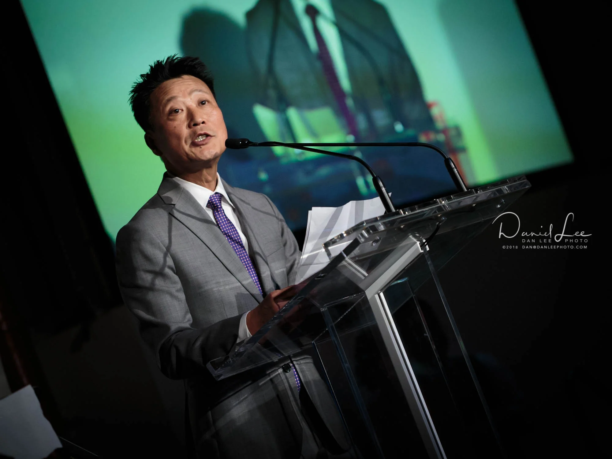 A speaker at KCSNY's annual fundraising gala. Photo by Daniel Lee.