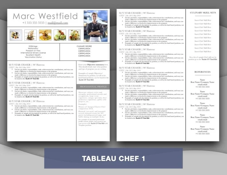 Yacht Chef CV Templates — SUPER YACHT RESUME