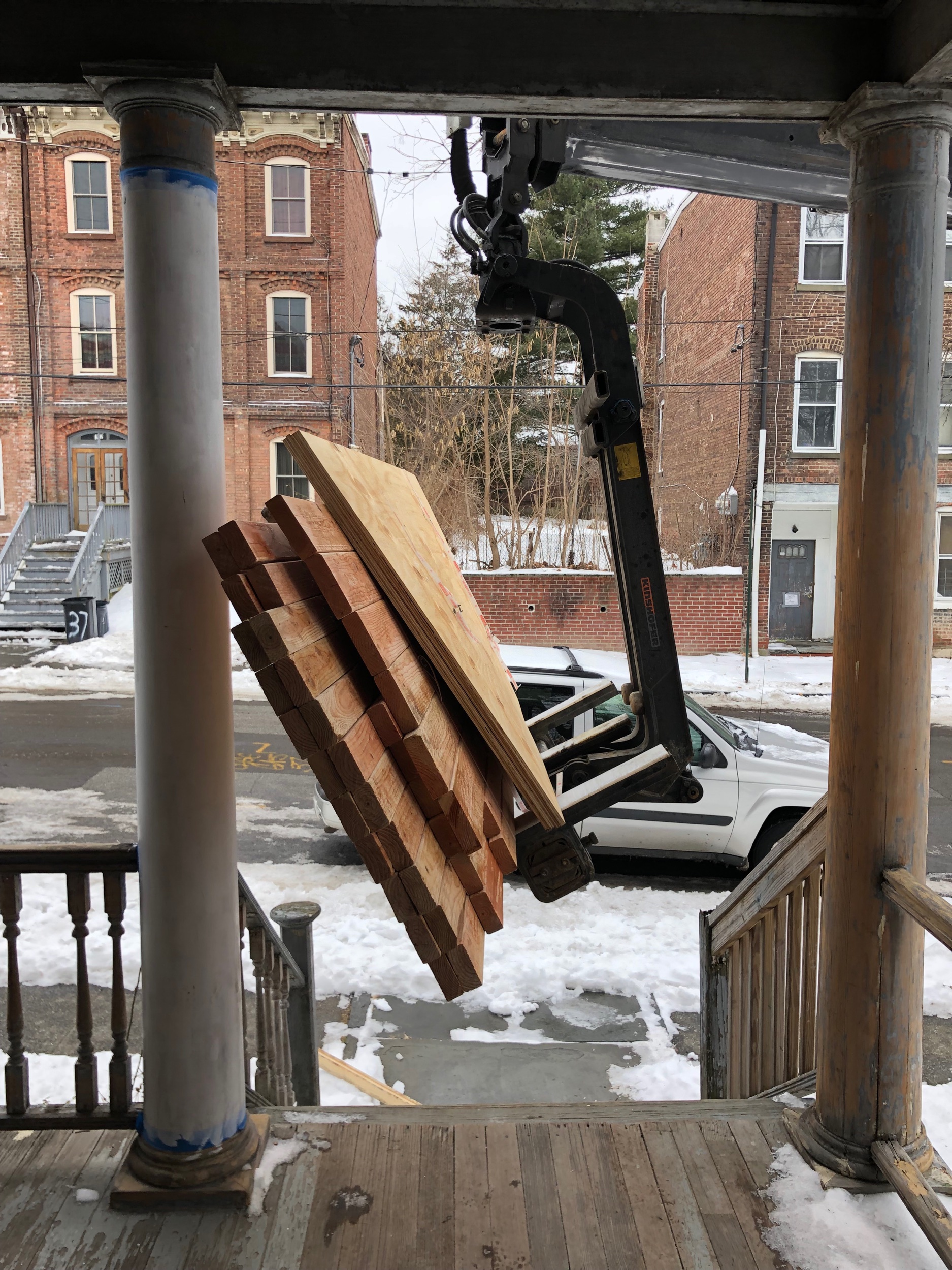 Winter lumber delivery feels like Christmas.