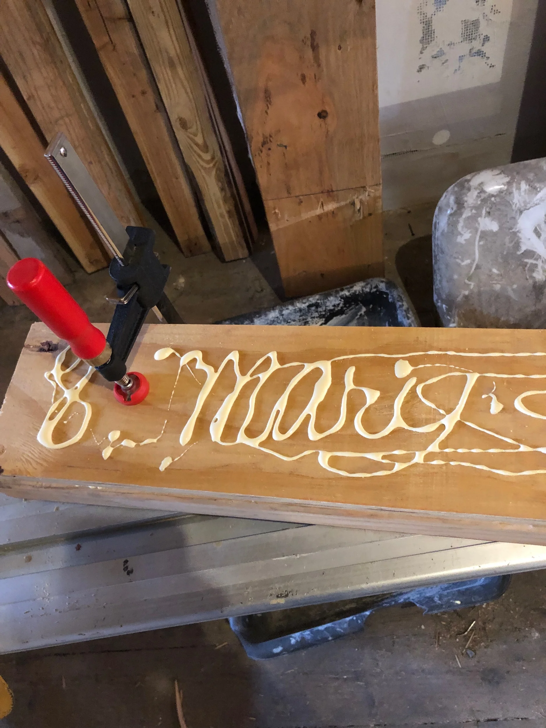 Making headers for all the door openings, rocking my glue-ups.