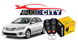 Aftermarket car security system installation.