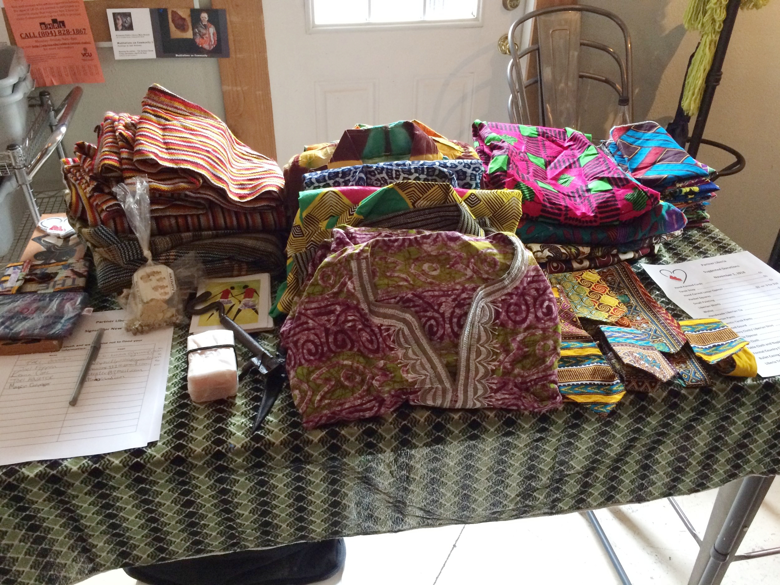  We had many items hand-made in Liberia to demonstrate our programs 