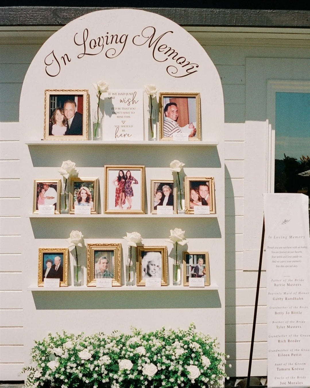 Not everyone you love can be there on your wedding day&hellip; and that deserves to be honored beautifully.

A memorial wall is a meaningful way to celebrate and remember family members and friends who can&rsquo;t be present but are still deeply part