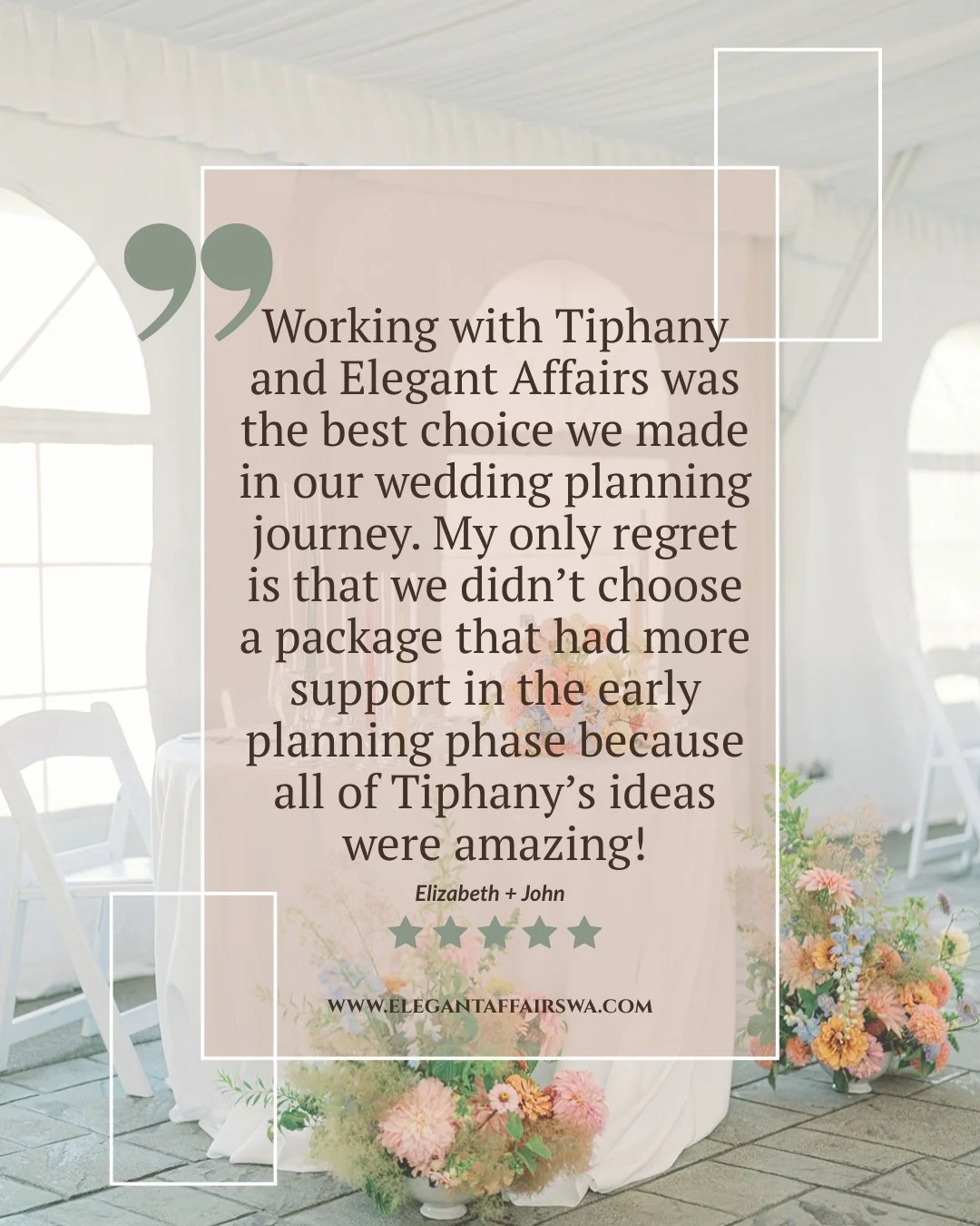 &ldquo;What&rsquo;s the one vendor you&rsquo;d book again in a heartbeat?&rdquo; 🤍​​​​​​​​
​​​​​​​​
For John and Elizabeth, it was Tiphany and Elegant Affairs.​​​​​​​​
​​​​​​​​
They chose our Day of Coordination package and trusted Tiphany to bring 