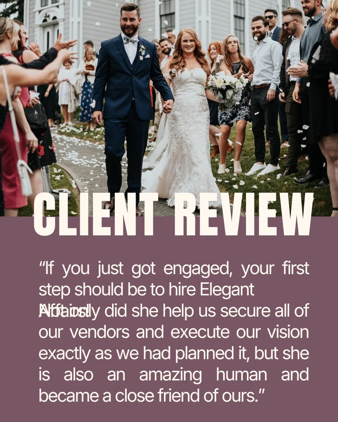 &ldquo;If you just got engaged, your first step should be to hire Elegant Affairs.&rdquo; 💍

Eleanor + Charlie, this truly means the world.

From building their dream vendor team to navigating a few ferry delays on the wedding day (Pacific Northwest