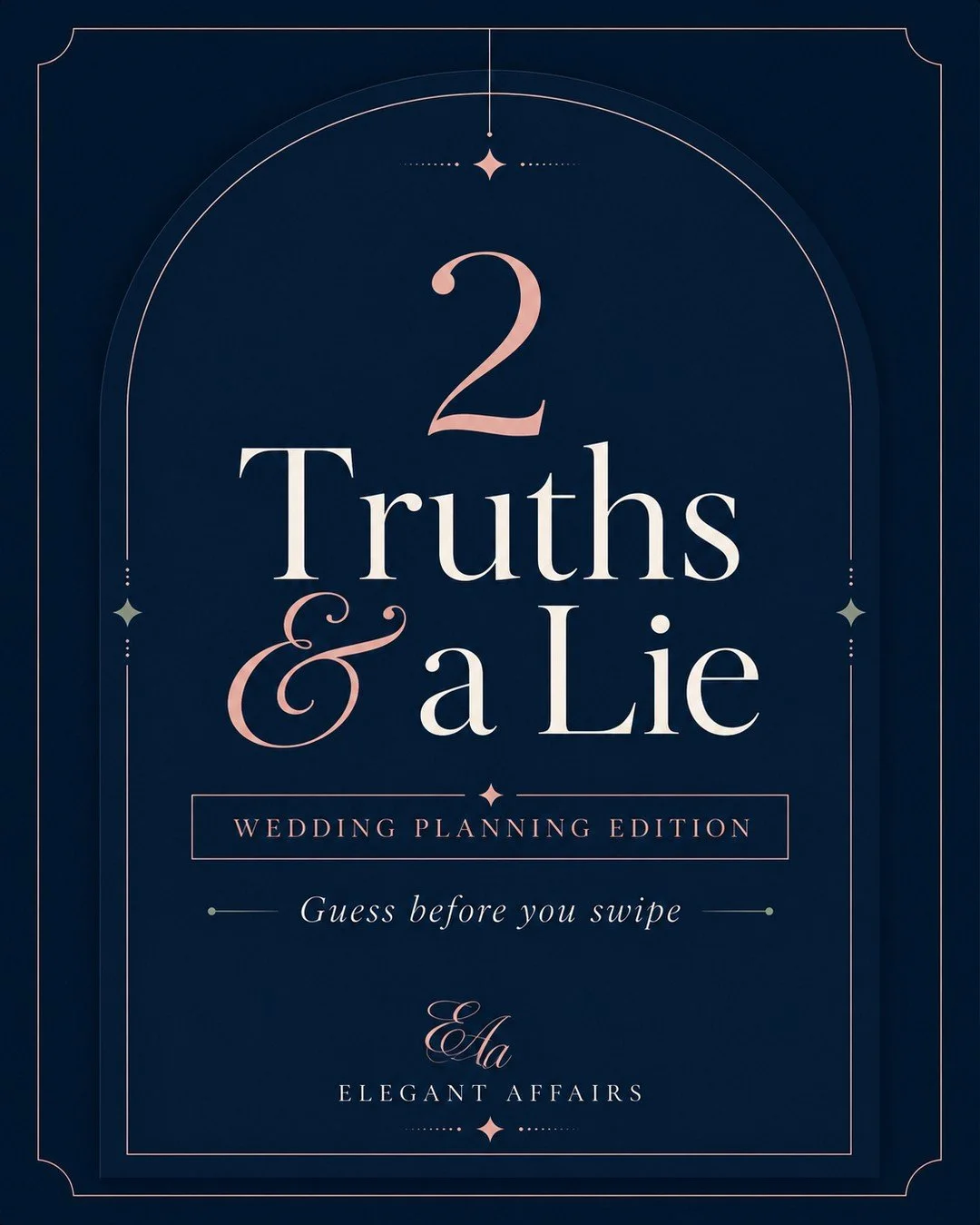Let&rsquo;s play a little wedding planning game, shall we? ✨

Two of these are true.

One is a lie.

And if you&rsquo;ve been deep in planning mode lately, this one might test you a little.

Wedding advice is everywhere, but not all of it deserves a 