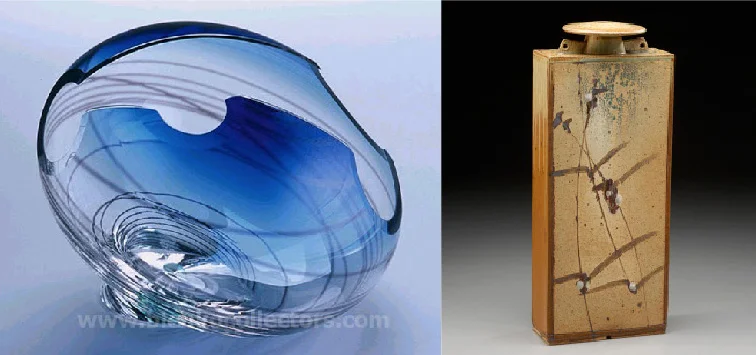 Sculptural hand-blown glass and ceramic pieces by John Nickerson