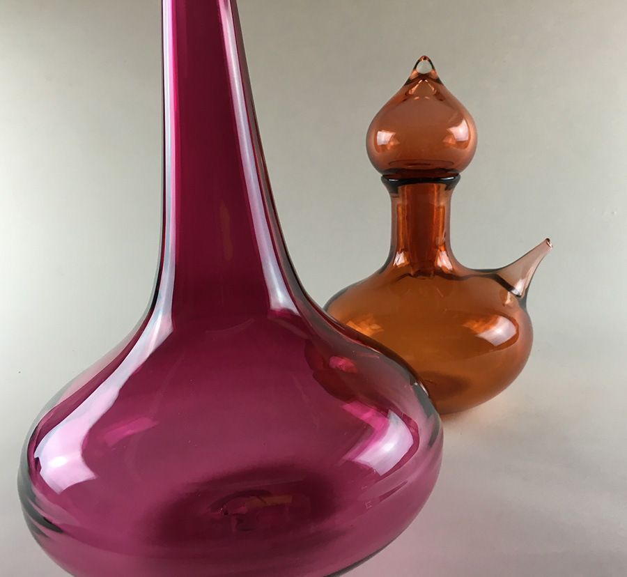 Ruby My Dear decanter and Night in Tunisia "Genie" bottle from my Jazz in Glass series