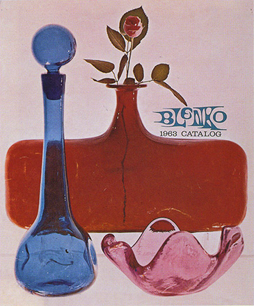 1963 Blenko catalog featuring a rose petal bowl.
