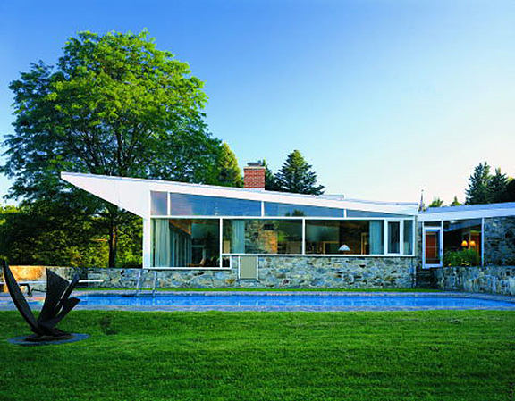 The Robinson House in Williamstown MA, designed by Marcel Breuer in 1946, has a "butterfly roof" similar to the roof of the McCord House that I helped to build.