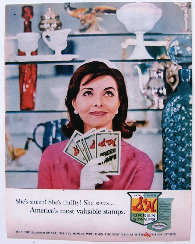 Two of my 1960s populist decanters in a popular S&H Green Stamp promotion.