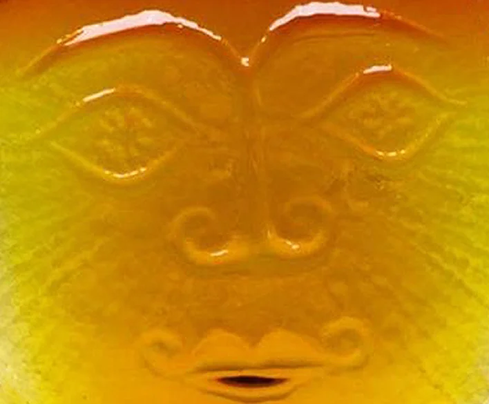 Close up detail of my 1962 sun face decanter.