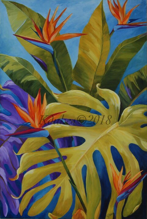 Tropical Birds 30x24