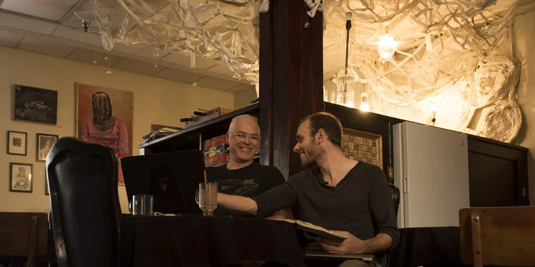 Mat Chandler, the owner of Aurora Healing Arts center in Gainesville, meets with architect Stephen Bender at Maude's Classic Cafe to discuss plans for a new float center on February 7, 2017. Chandler hopes to raise $128,000 from a crowdfunding campaign and open the new float center in August.