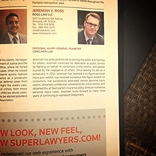 Jeremiah Ross Recognized by "Super Lawyers" and featured in Portland Monthly!